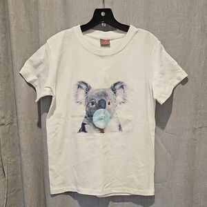White and Blue Koala Bubble Graphic Short Sleeve Tee
